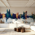 Magdeburg Germany Skyline Blue & Bronze Mural Wallpaper - room preview 02