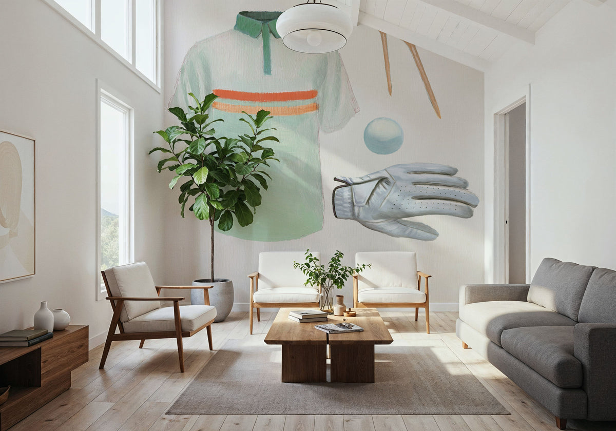 The Fairway IV Mural Wallpaper - Light Tone - room preview 02