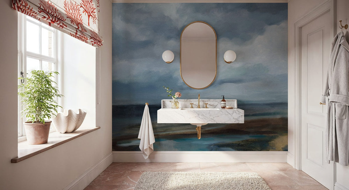 Evening Beach Mural Wallpaper - Neutral Tone - room preview 02