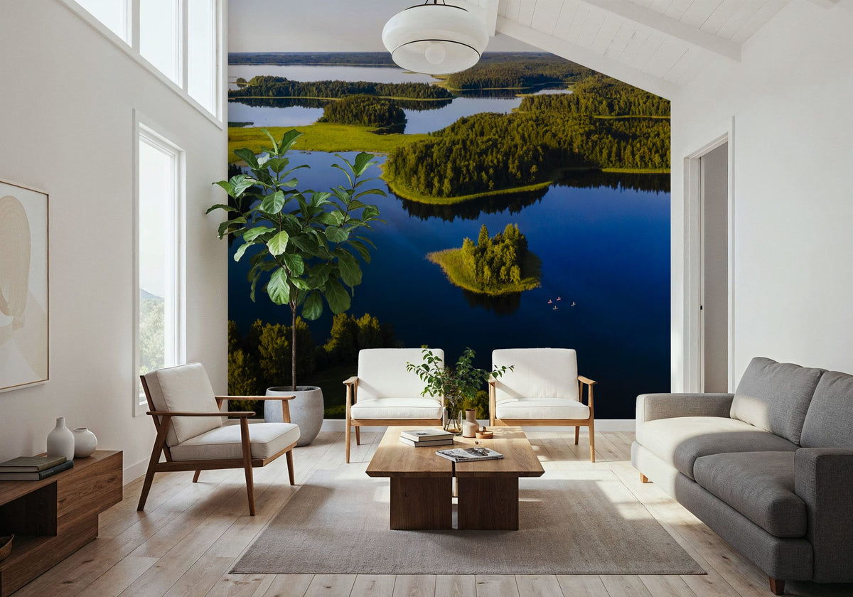 Blue Lakes Wilderness Mural Wallpaper - room preview 02