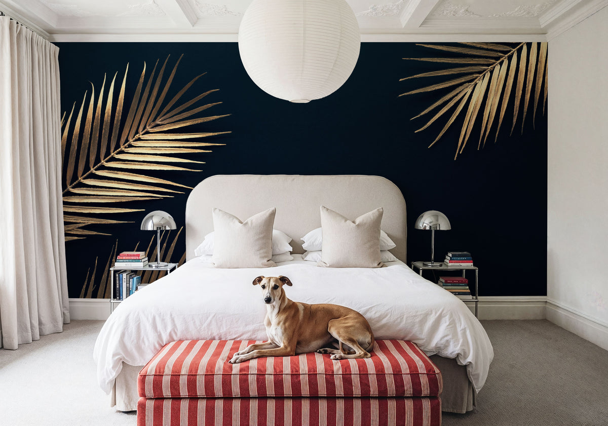 Botanical Gold Mural Wallpaper - room preview 02