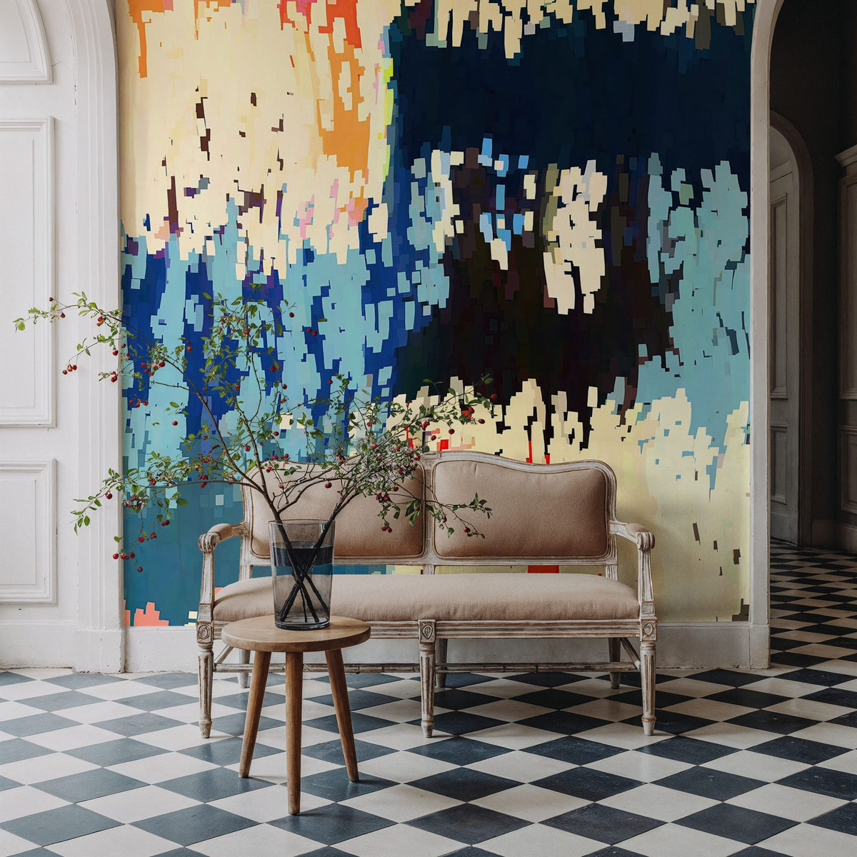 Digital Cascade Mural Wallpaper - room preview 02