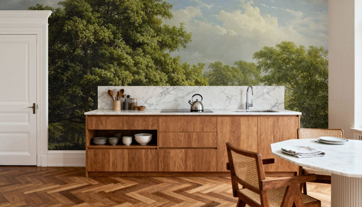 Painted Oak Landscape Mural Wallpaper - room preview 02