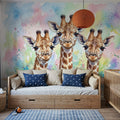 Giraffes - Cute Baby Animals Series Mural Wallpaper - room preview 02