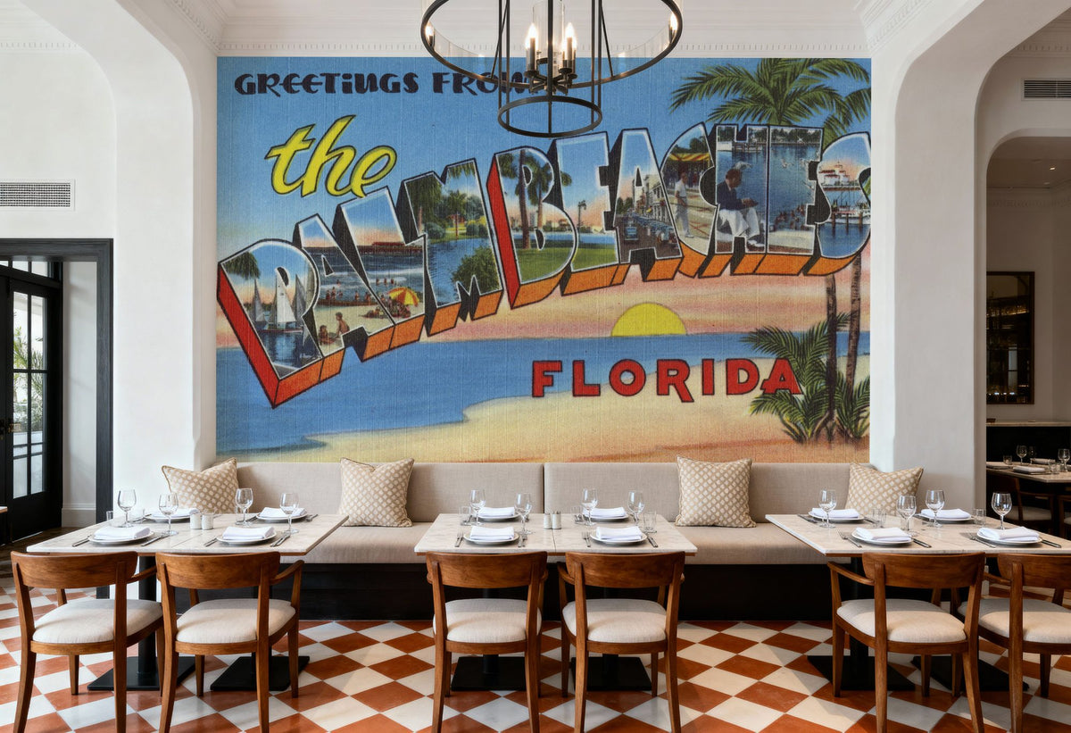 Greetings From Palm Beaches Mural Wallpaper - room preview 02