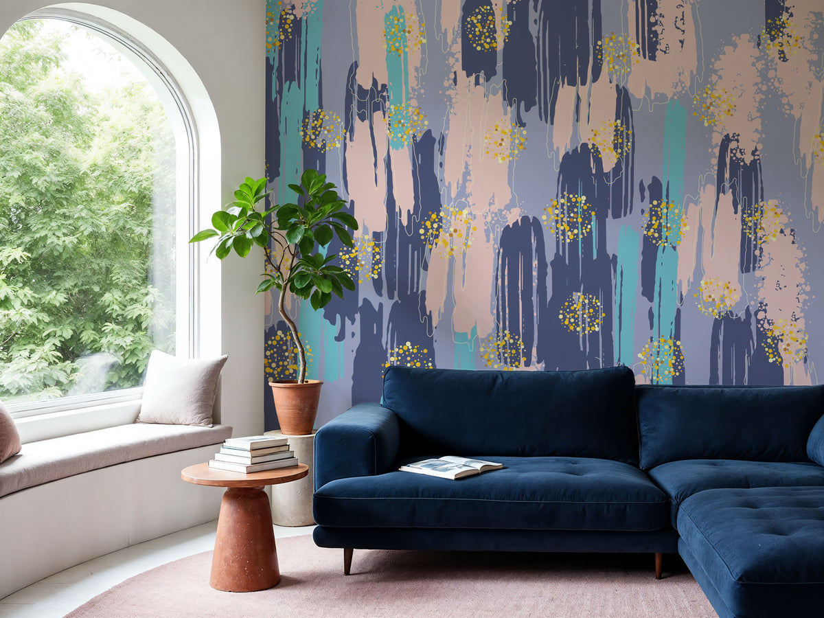 Shape and Splash Mural Wallpaper - room preview 02