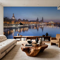 Riverside Twilight Mural Wallpaper - Blue Tone - room preview 02