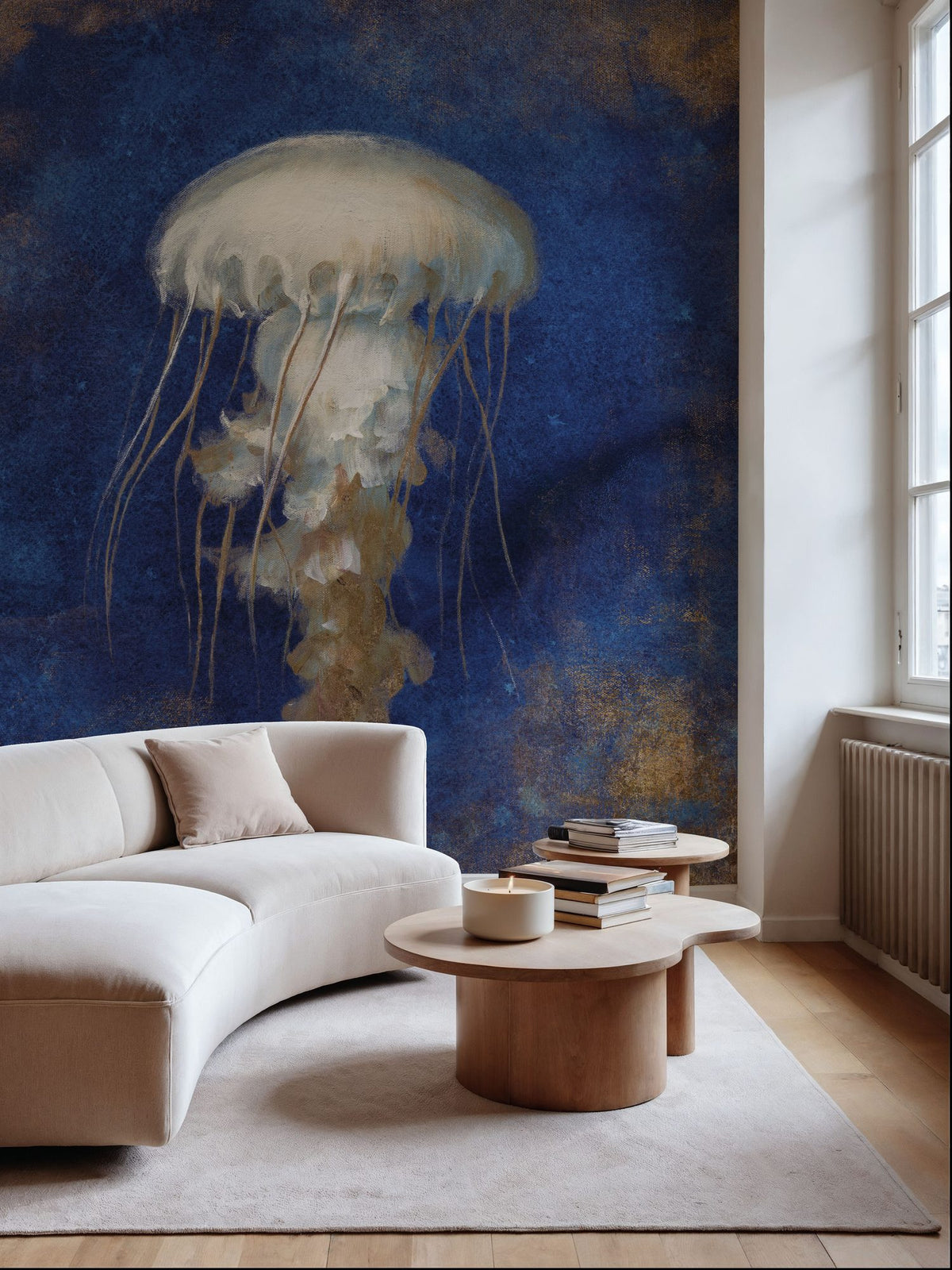 Treasures From the Sea Indigo II Mural Wallpaper - room preview 02