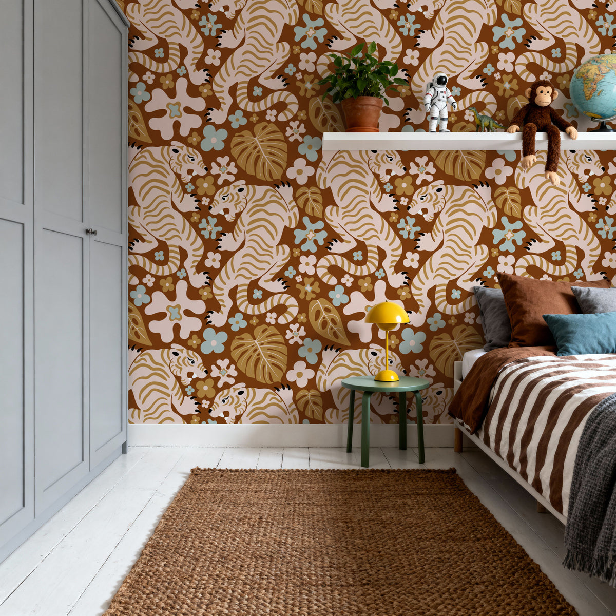 Otomi Cool Tigers, Earth Mural Wallpaper - room preview 02