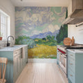 Wheat Field with Cypresses Mural Wallpaper - room preview 02