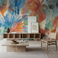 Palm Abstract Bright Mural Wallpaper - room preview 02