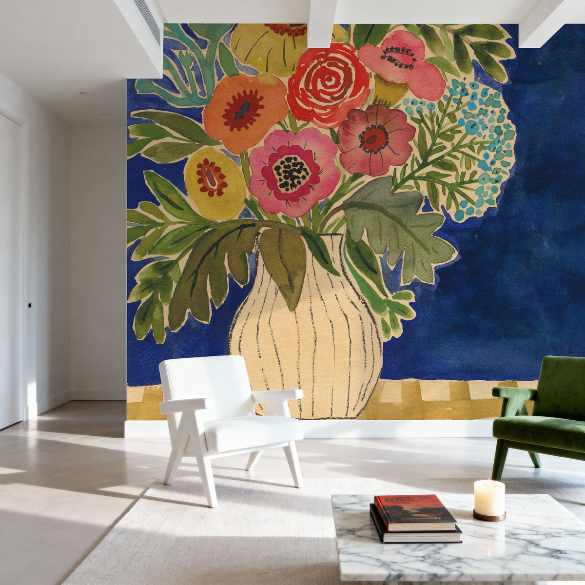 Hopeful Blooms I Mural Wallpaper - room preview 02
