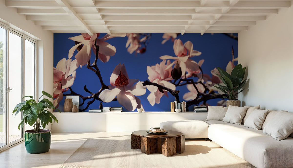 Blush Magnolia Sky Close Up Mural Wallpaper - room preview 02
