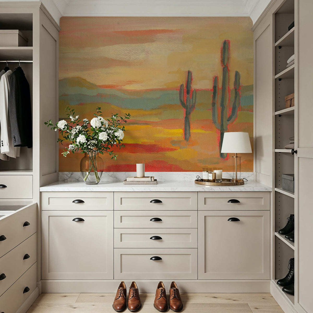 Saguaro Desert Mural Wallpaper - room preview 02
