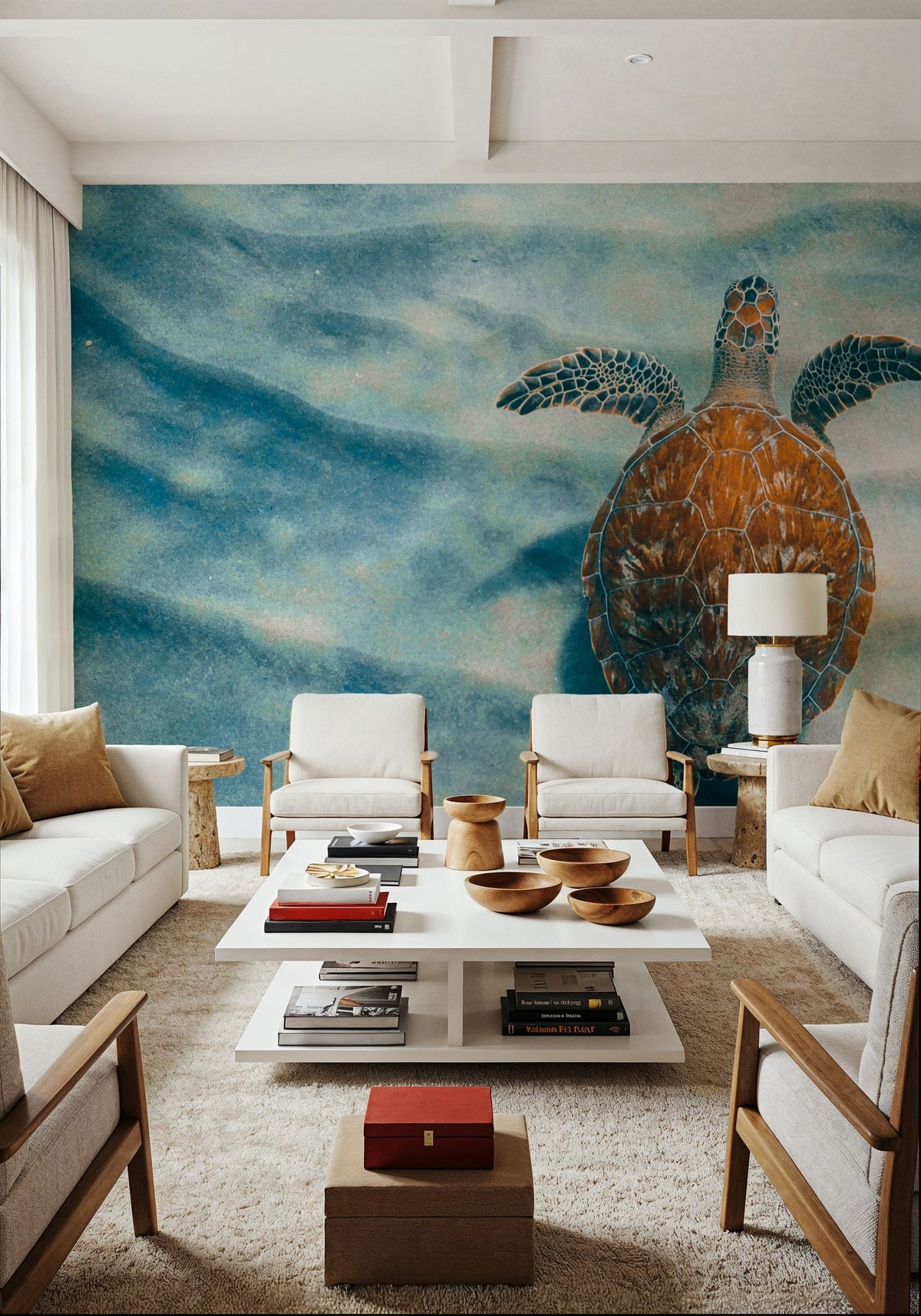 Sandbar Sea Turtle I Mural Wallpaper - room preview 02
