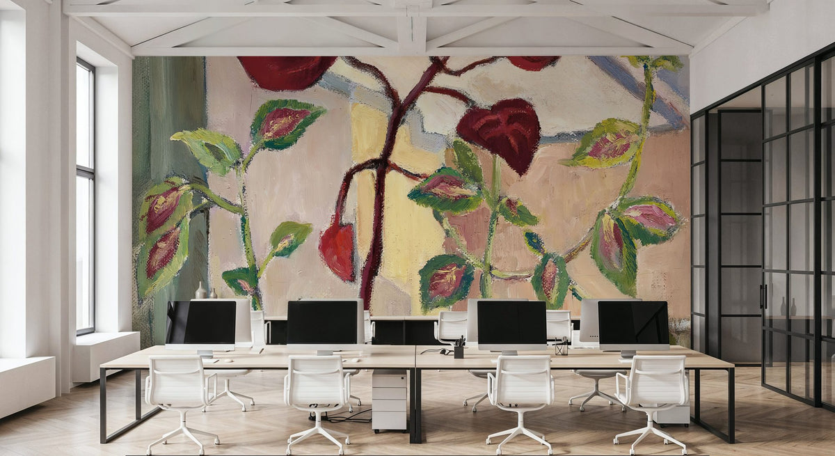 Red Leaves III Mural Wallpaper - room preview 02