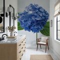 Bright Blue Hydrangea Mural Wallpaper - room preview 02