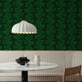 Fern Stripes, Chlorophyll Green Mural Wallpaper - room preview 02
