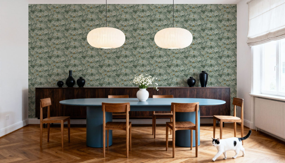 Fruit Tree Bower, Yellow on Laurel Mural Wallpaper - room preview 02