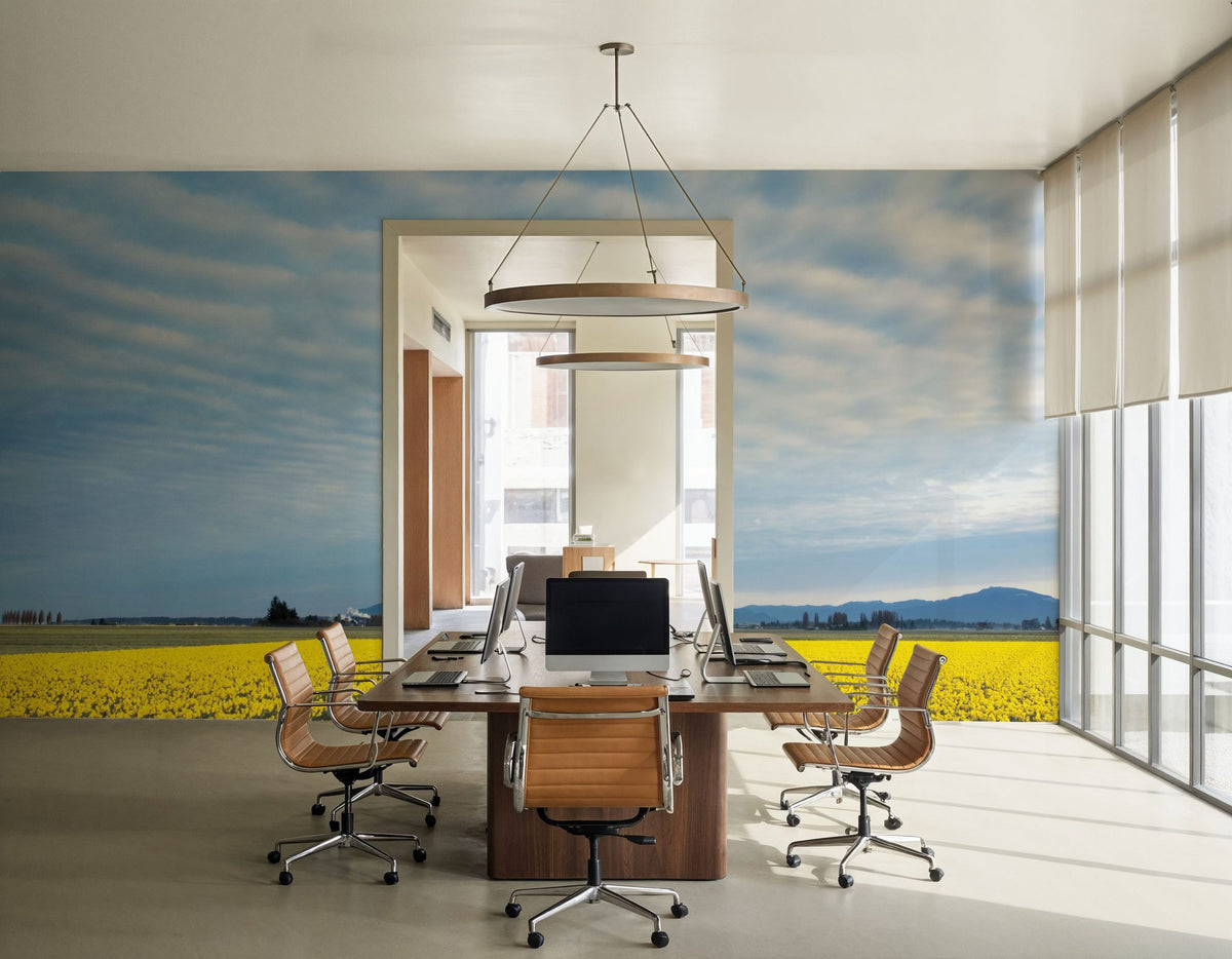Skagit Valley Daffodils Mural Wallpaper - room preview 02