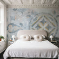 Grey Tapestry Mural Wallpaper - room preview 02