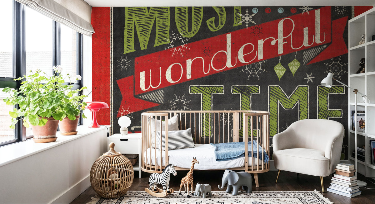 Holiday Talk Color I Mural Wallpaper - room preview 02