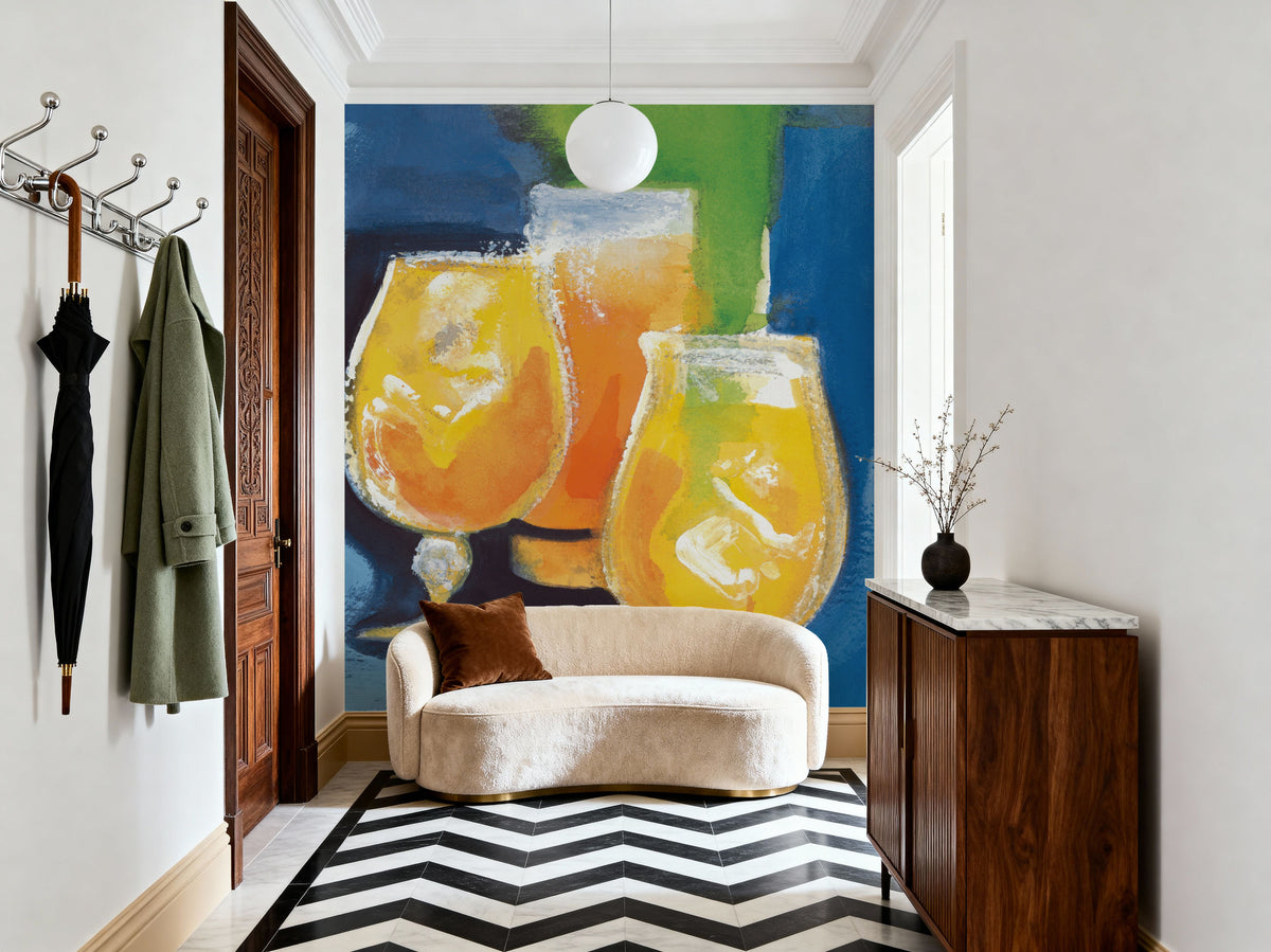 Frosty Orange Cocktails Mural Wallpaper - room preview 02