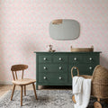 Organic Lines Red Mural Wallpaper - room preview 02