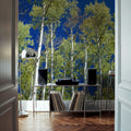 Cobalt Birch Forest Mural Wallpaper - room preview 02