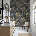 Deep Sea, Pigeon Blue Mural Wallpaper - room preview 02