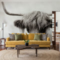 Highland Meadow Portrait BW Mural Wallpaper - room preview 02