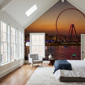 Sunset Ferris Wheel Mural Wallpaper - room preview 02