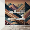 Serenity Mountain Vista in Art Deco Mural Wallpaper - room preview 02