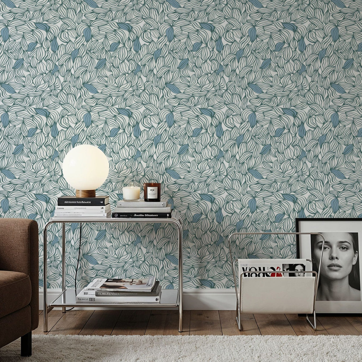 Negative Leaf, Sky Mural Wallpaper - room preview 02
