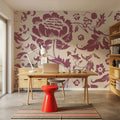 Floral Toile I Berry Mural Wallpaper - room preview 02