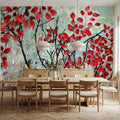 Red Leaves Mural Wallpaper - room preview 02