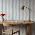 Watercolor Stripes Indigo Mural Wallpaper - room preview 02