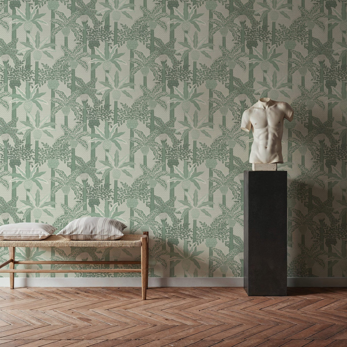 Palmera Luxe, French Green Mural Wallpaper - room preview 02