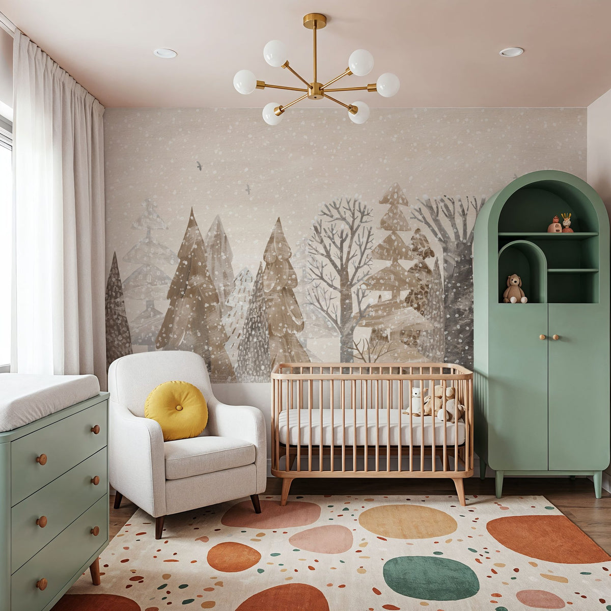 Snowy View Mural Wallpaper - room preview 02