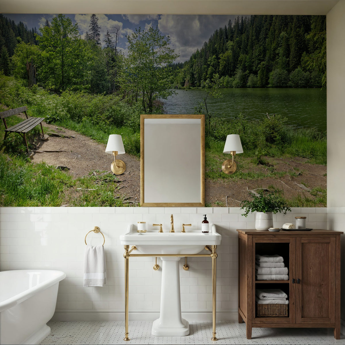 Lakeside Serenity Mural Wallpaper - room preview 02