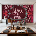 Love Sentiments You and Me Mural Wallpaper - room preview 02