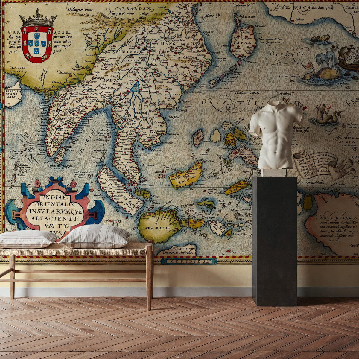 Dwellpaper Old Map of Southeast Asia, 1570 Mural Wallpaper image 2