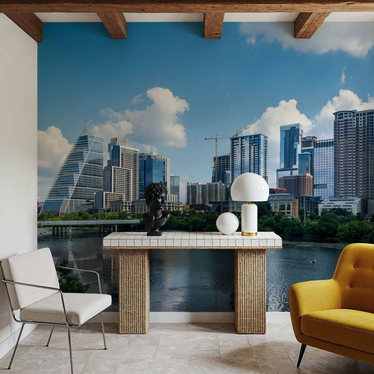 Skyline Reflections Mural Wallpaper - room preview 02