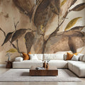 Gilded Leaf Collage I Mural Wallpaper - room preview 02