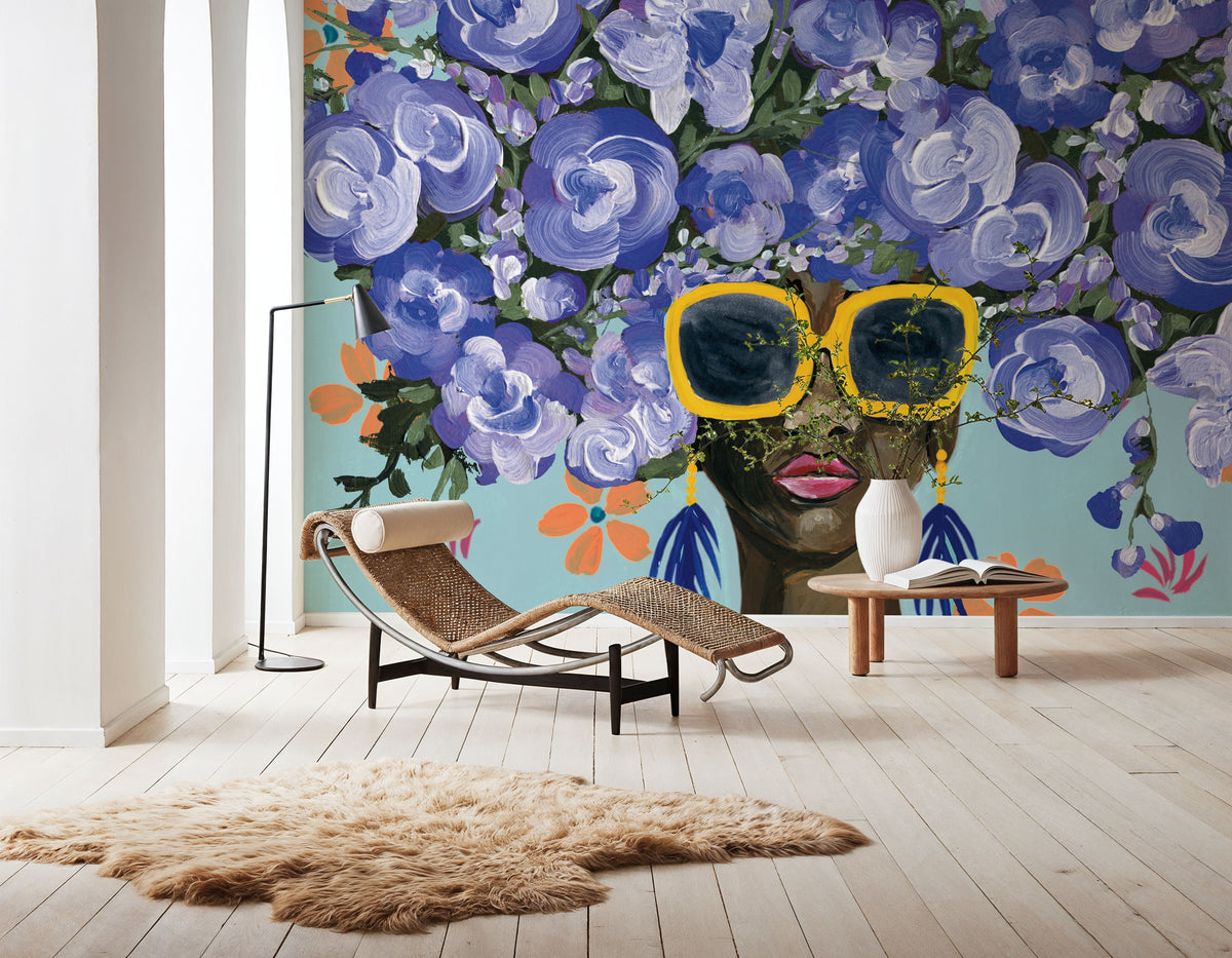 Sunning in Florals II Mural Wallpaper - room preview 02