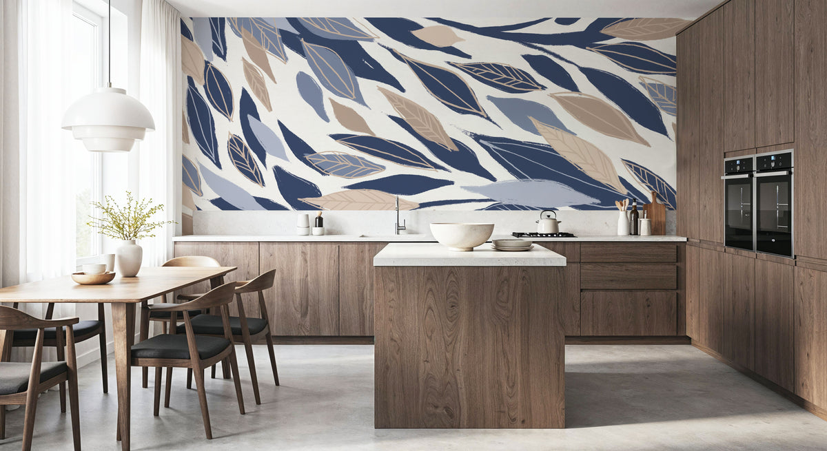 Leafy Lines Mural Wallpaper - room preview 02