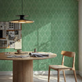 Bohemian Leaves Green Mural Wallpaper - room preview 02