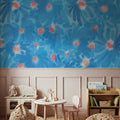 August Blossoms, Blue Mural Wallpaper - room preview 02