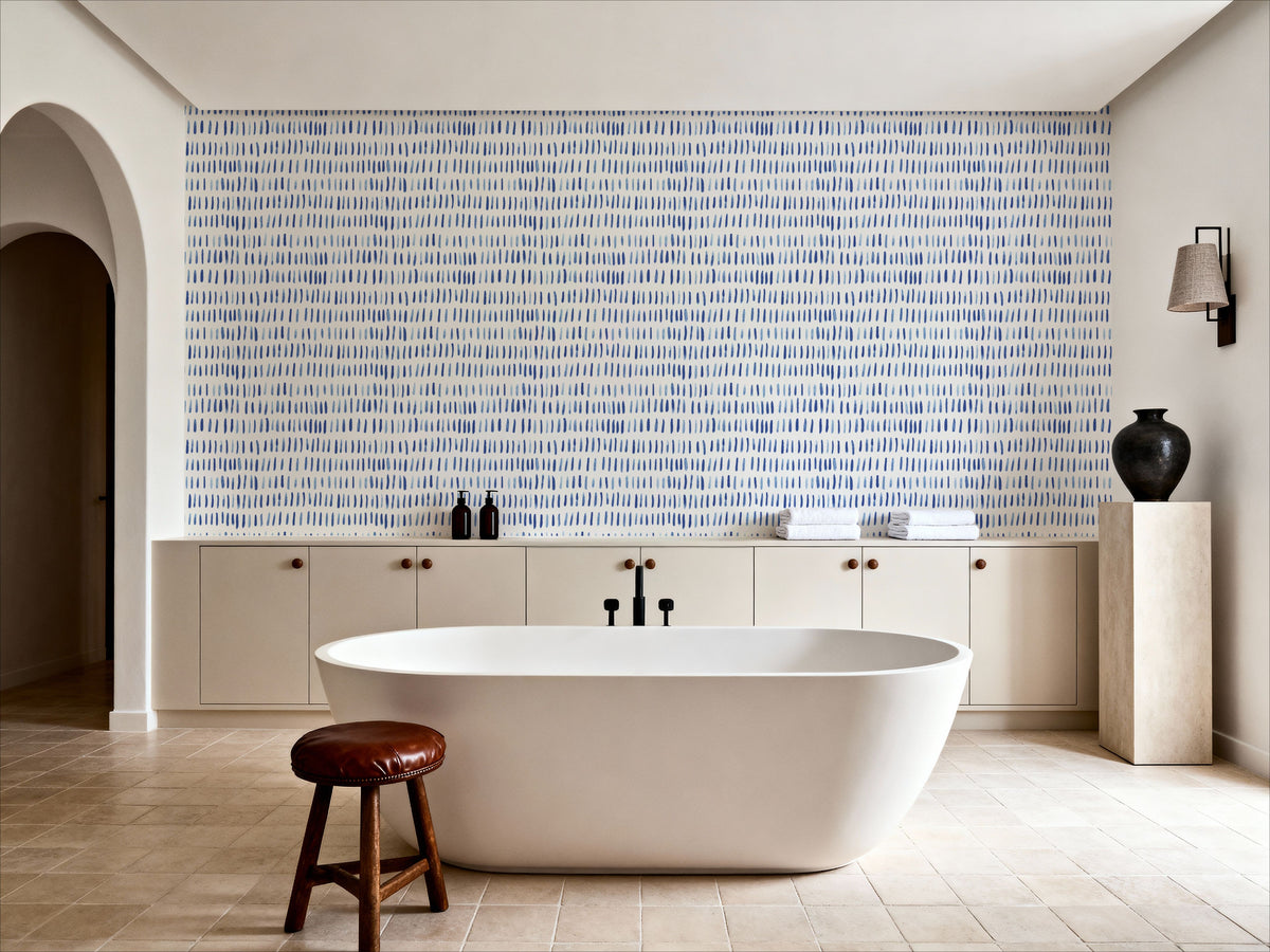 White Fish Lines Mural Wallpaper - room preview 02