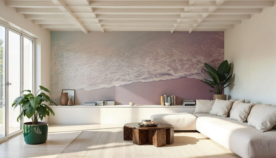 Coastal Wallpaper Mural – Seaside Wall Mural – Pink Beach